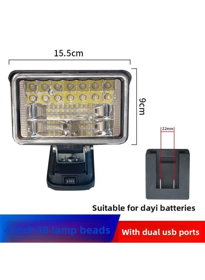 Loquat Dayi Mutian Lithium Battery Work Lamp Electric Wrencher Maintenance Auto Repair Outdoor Fishing Mobile Lighting Free Shipping-Color:For Dayi Battery Card Slot  - 4inch Square Lamp  Does Not Include - Image 1