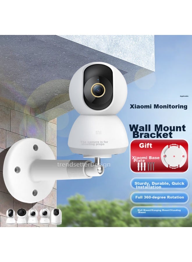 Trendsetter Compatible With Xiaomi Camera Mounts 2/3/4 Gimbal Version/2k Version/3pro/c300/c500/c700, Small White Surveillance Fixed Hanging Inverted Wall-mounted Installation Bracket - Image 1