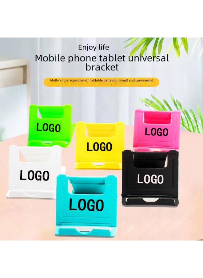 Generic - Desktop Phone Holder Adjustable Tablet Stand Foldable Logo Printable Gift For Lazy People Digital Computer Mobile Phone Stand-Color:White-Style:Naked - Image 1
