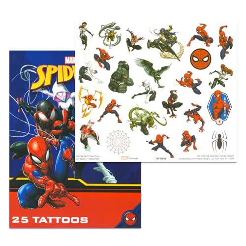 SAVVi Superhero Tattoos for Kids Bundle ~ 100 Pcs Marvel and DC Super Hero Temporary Tattoos for Boys Girls | Spiderman Avengers Superman Batman Superhero Party Favors Party Supplies - Image 5
