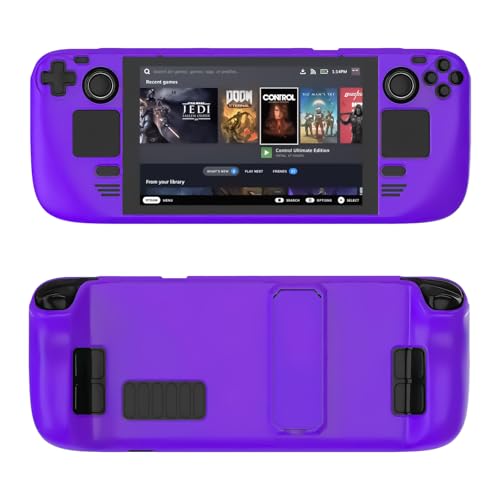 Sorandy Valve Steam Deck Case - Kickstand Protective Accessory with Drops, Scratches, Dust, Fingerprints, Hands Full (Dark) - Image 1