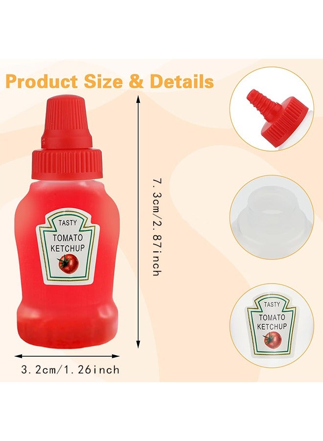 4PCS Mini Ketchup Bottle,Refillable Plastic Condiment Container Small Squeeze Bottles Dressing Sauce Bottle for Jam Honey Chocolate Cream Syrup Salad  - Image 2