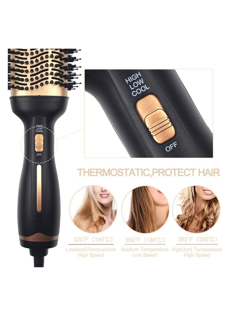 Hot Air Brush,Hair Dryer Brush, Professional Hair Dryer & Volumizer 3 in 1 Upgrade Anti-Scald Negative Ionic Technology Hair Straightener Brush - Image 5