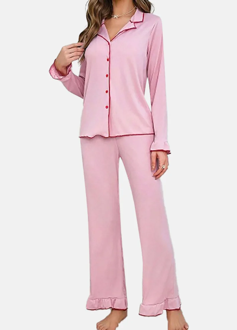 YUNIQEE Lavender Solid Pyjamas & Shirt