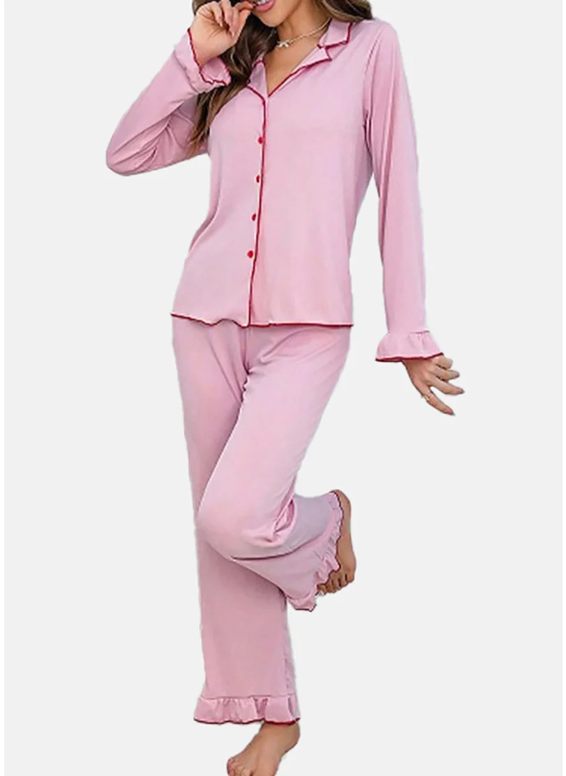 YUNIQEE Lavender Solid Pyjamas & Shirt