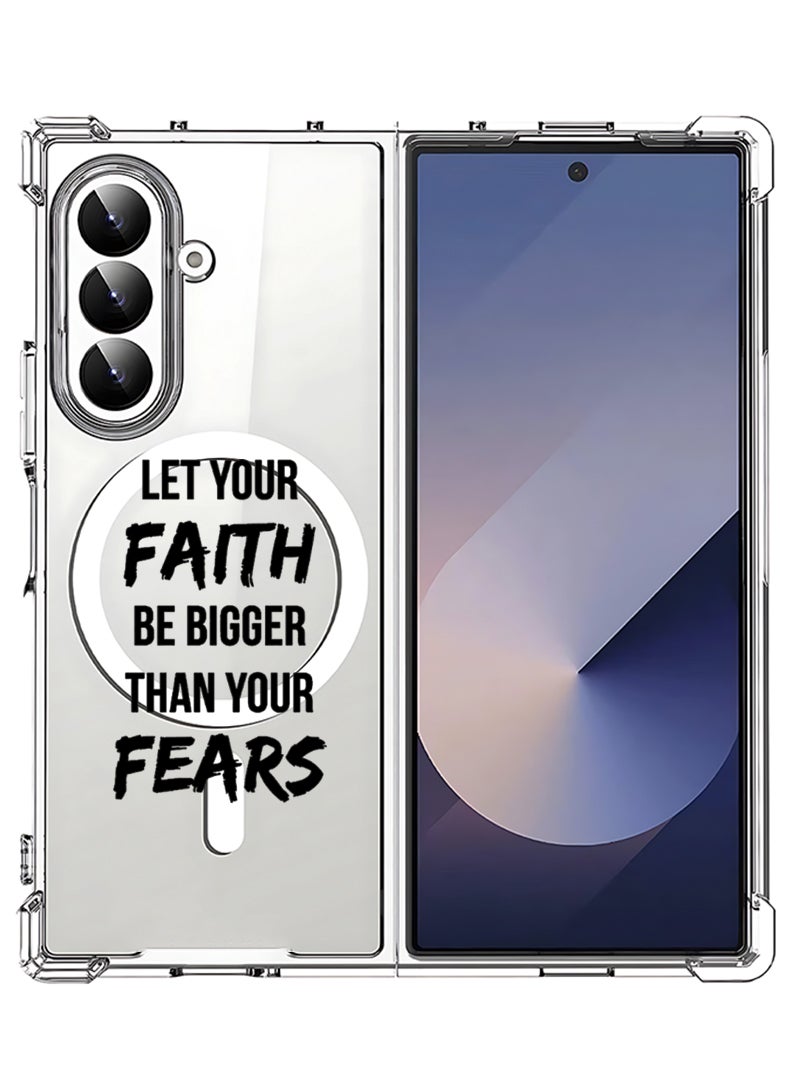 Theodor Magnetic Case for Samsung Galaxy Z Fold 7 Compatible with MagSafe Wireless Charging, Shockproof Phone Bumper Cover let-your-faith - Image 1