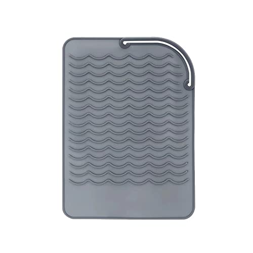 Heat Resistant Mat for Curling Iron Flat Irons and Hair Straightener Hair Styling Tools 9 x 65 Food Grade Silicone Grey