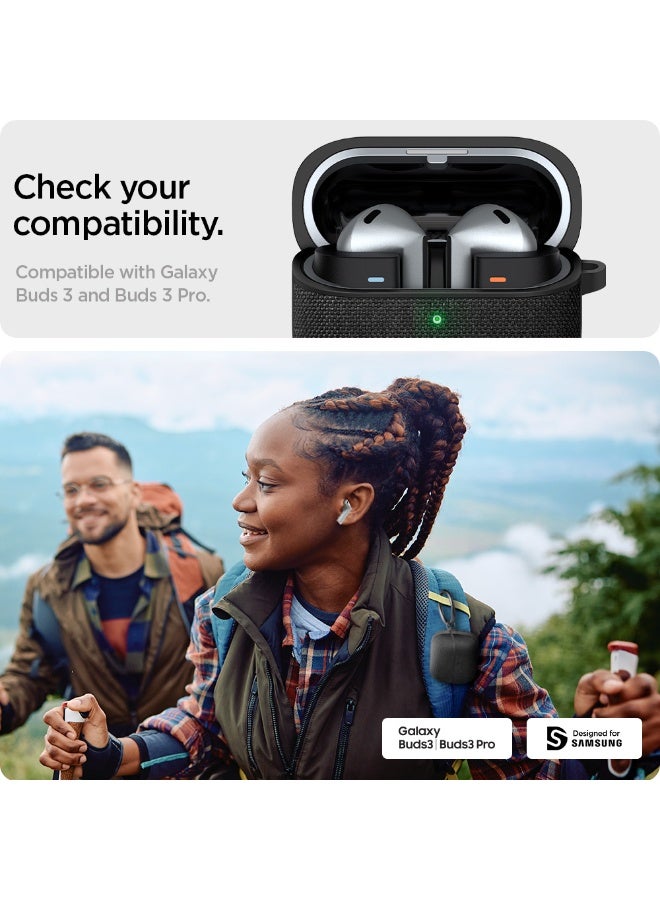 Spigen غطاء حماية سماعات سامسونج جالكسي بودز 3 برو وبودز3 مضاد للصدمات مع كارابينه - أسود - Image 2