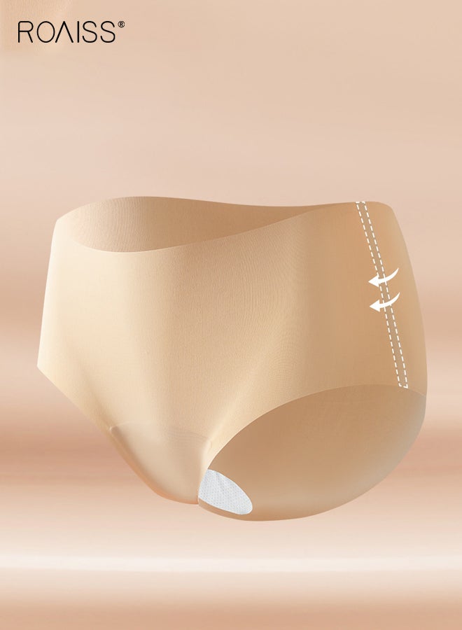 roaiss Womens Yoga Underwear 3 Pack Non Wedgie Seamless Panties 10A Anti Bacterial Ice Silk Mid Rise Breathable Lightweight Triangle Panty Multipack - Image 3