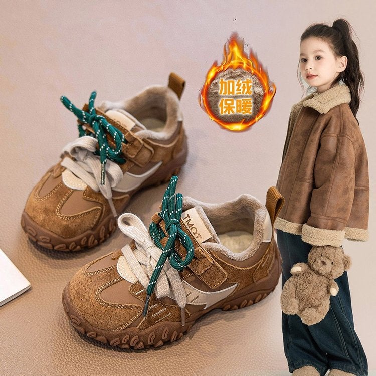 Girls' Sneaker 2024 Winter New Fleece-Lined Torre Shoes Children'S Casual Shoes Boys Thickened Children'S Shoes - Image 3