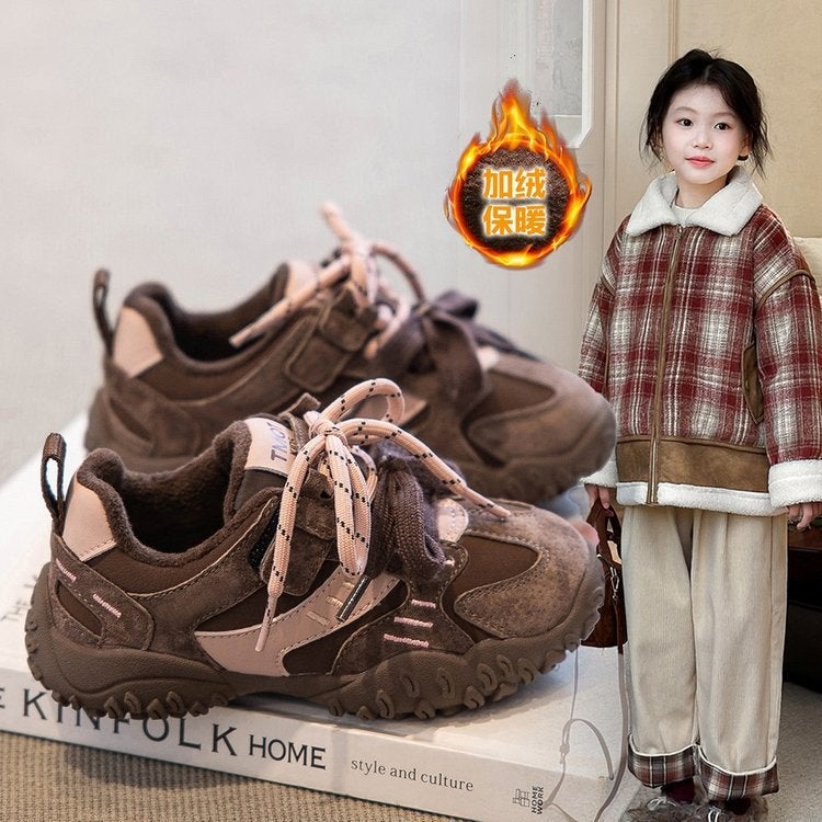 Girls' Sneaker 2024 Winter New Fleece-Lined Torre Shoes Children'S Casual Shoes Boys Thickened Children'S Shoes - Image 2
