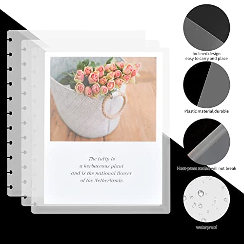 WANGDEFA 6 Pack Junior Discbound Pocket Dividers 5.5X8.5 inch Pocket Dividers Clear Discbound Notebook Dividers Junior Discbound Pocket Folder 8 Disc Junior Dividers with Pockets Discbound Notebook Accessories - Image 3