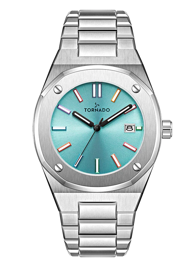 تورنيدو Men's Steel Analog Watch T23003-SBSL - 42x51.5  mm