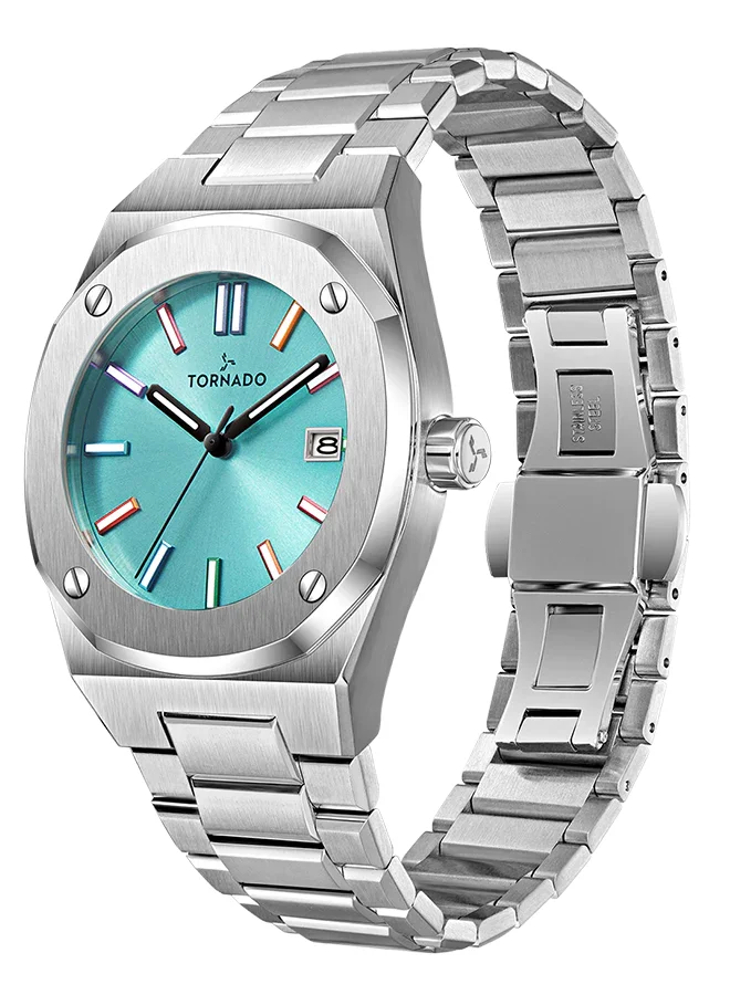 تورنيدو Men's Steel Analog Watch T23003-SBSL - 42x51.5  mm