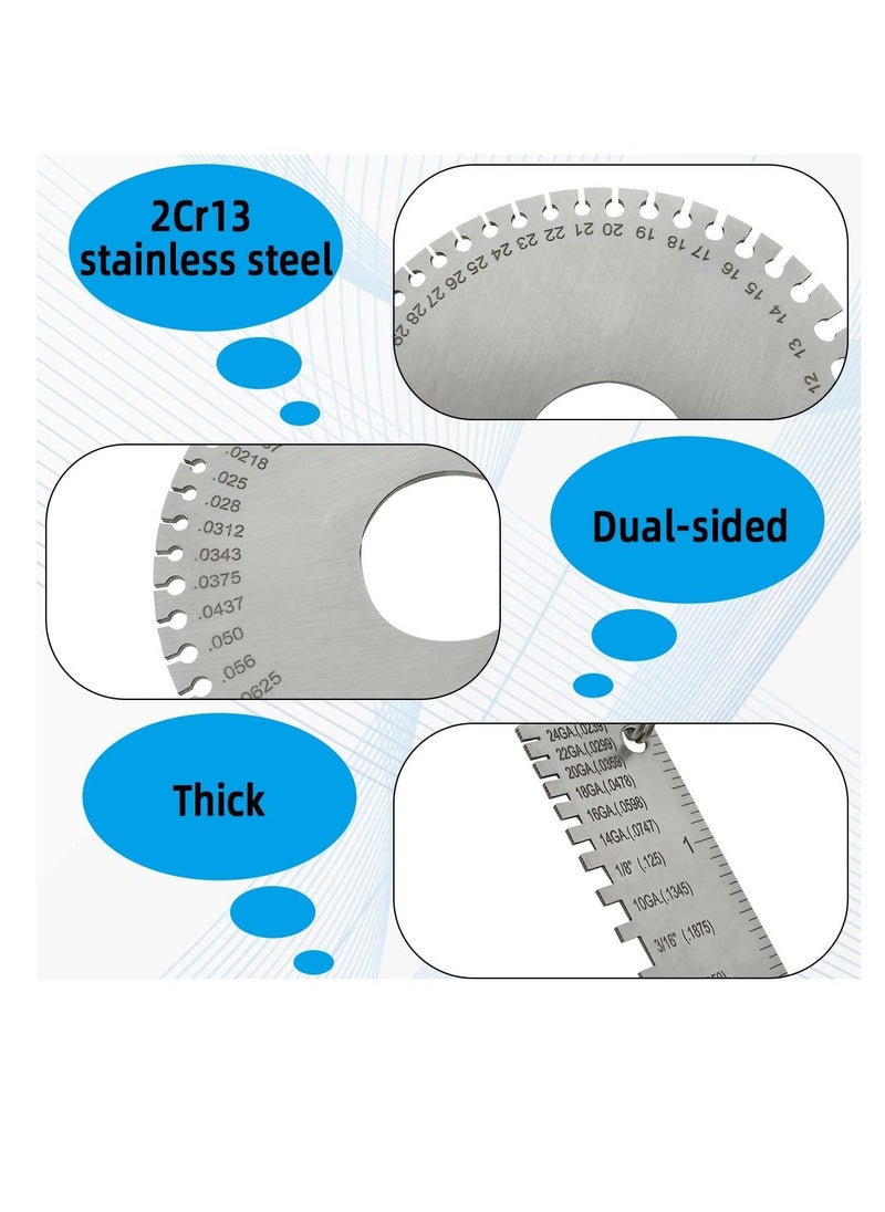 Excefore Stainless Steel Wire Metal Sheet, Standard Wire Welding Gage, Round Cable Sheet Stainless, Standard Thickness Metal Gauge, Wire Thickness Gauge for DIY, Construction, Decoration  - Image 2