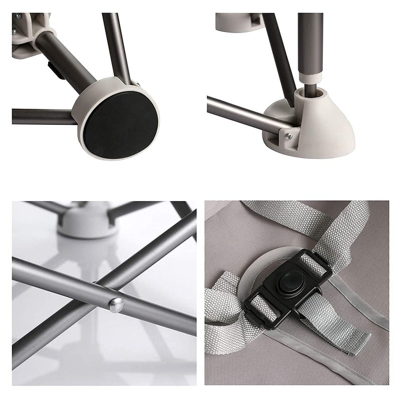 PandaEar Portable Baby Seat Travel| Compact Fold with Straps for Indoor/Outdoor Use| Great for Camping, Beach, Lawn |Toddlers, Kids, Boys, Girls (Grey) - Image 4