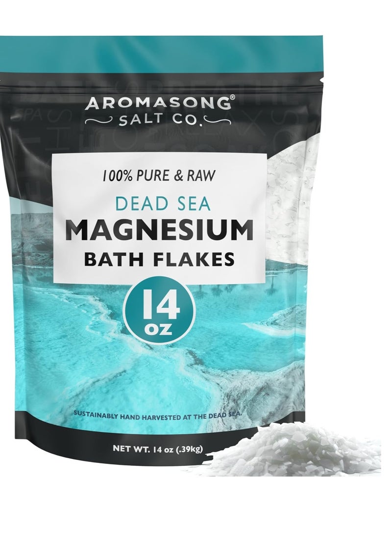 Aromasong Aromasong Magnesium Flakes from The Dead Sea, 14 OZ. Resealable Pack- Muscle Relaxing Magnesium Chloride Bath Salts Soak.  - Image 1