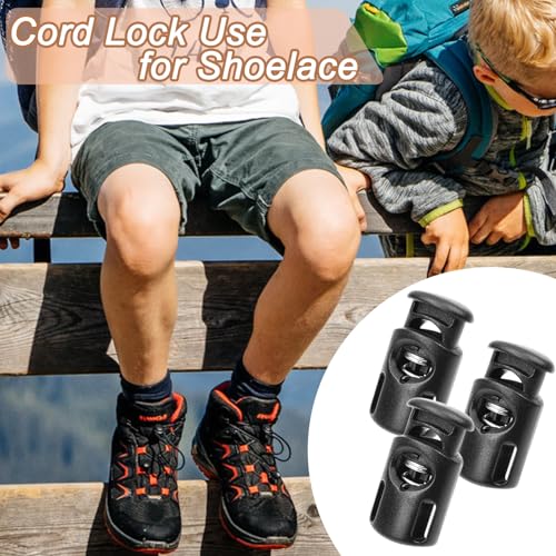 CooBigo 20 PCS Plastic Spring Cord Locks, Paracord Toggle Stopper Clasps for Drawstring Sweatpants Hat Hoodie String Clip Elastic Shoeslace Lock Swim Goggles Replacement Accessories - Image 5