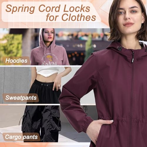 CooBigo 20 PCS Plastic Spring Cord Locks, Paracord Toggle Stopper Clasps for Drawstring Sweatpants Hat Hoodie String Clip Elastic Shoeslace Lock Swim Goggles Replacement Accessories - Image 4