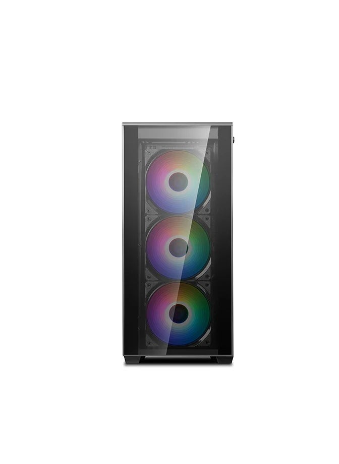DEEPCOOL MATREXX 70 ADD-RGB 3F Mid-Tower Case with Tempered Glass, Addressable RGB Fans, Optimized Airflow, Spacious Interior, and Versatile Cable Management for High-Performance PC Builds  - Image 2