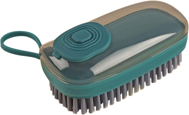 Potency Scrub Brush with Soap Dispenser, Good Srubber Cleaner for Dish Sink Pan Pot Washing and Cleaning, Bathroom, Kitchen, Soft Laundry Clothes and Shoes Scrubbing Brush (Green) - Image 1