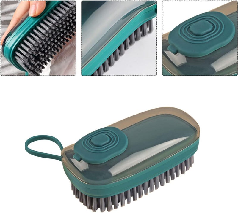 Potency Scrub Brush with Soap Dispenser, Good Srubber Cleaner for Dish Sink Pan Pot Washing and Cleaning, Bathroom, Kitchen, Soft Laundry Clothes and Shoes Scrubbing Brush (Green) - Image 4