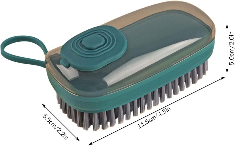Potency Scrub Brush with Soap Dispenser, Good Srubber Cleaner for Dish Sink Pan Pot Washing and Cleaning, Bathroom, Kitchen, Soft Laundry Clothes and Shoes Scrubbing Brush (Green) - Image 3