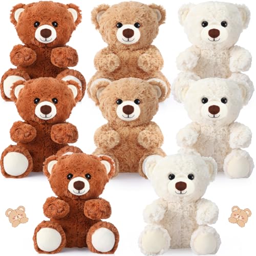 Liliful 8 Pieces 8 Inch Bear Stuffed Animal Bulk Stuffed Animals Gift Plush Toys Bear Party Favors for Baby Shower Centerpieces Wedding Birthday Party Gifts SuppliesMixed Color - Image 1
