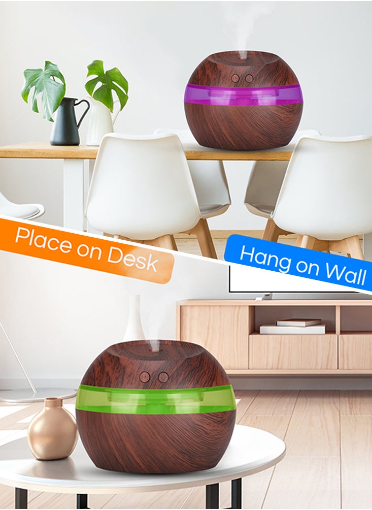 Perfii 300ml Ultrasonic Cool Mist Humidifier with Aroma Diffuser and LED Lights  - Image 3