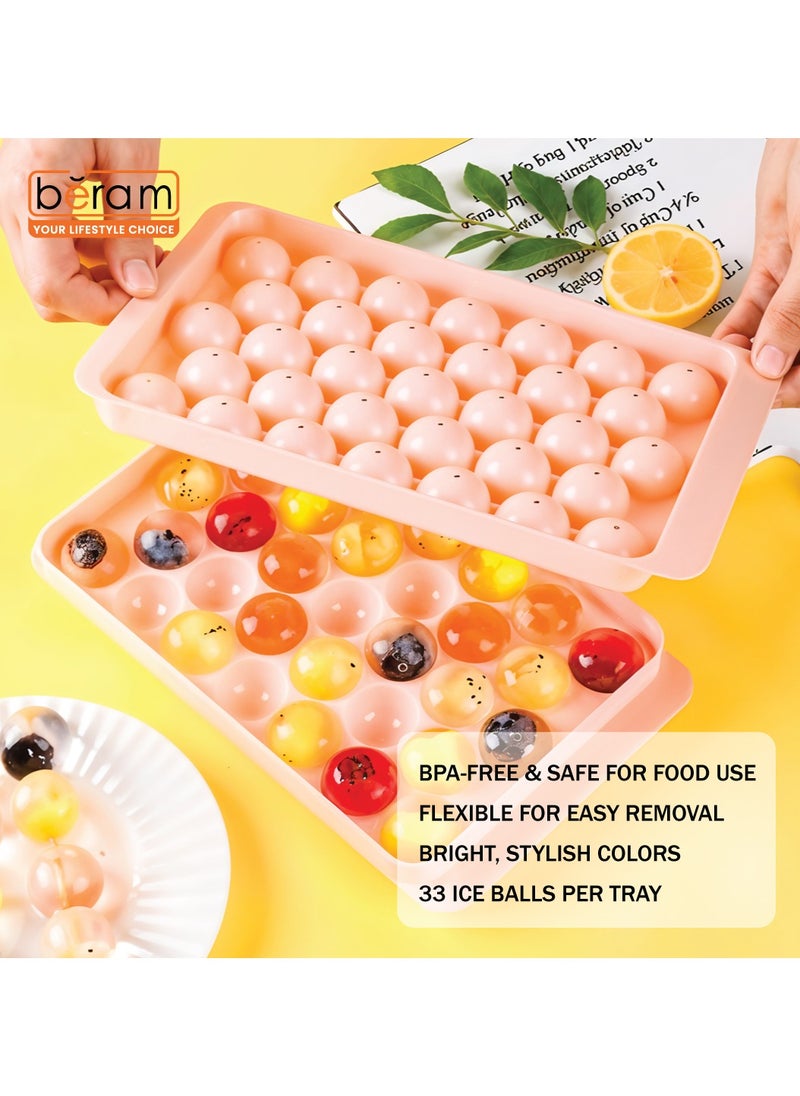 Beram Round 33 Grids Ice Ball Maker for Freezer, Honeycomb Ice Moulds, Stackable Ice Trays, Food Grade PP material, Silicone Ice Maker Trays, BPA free Mold  - Image 4