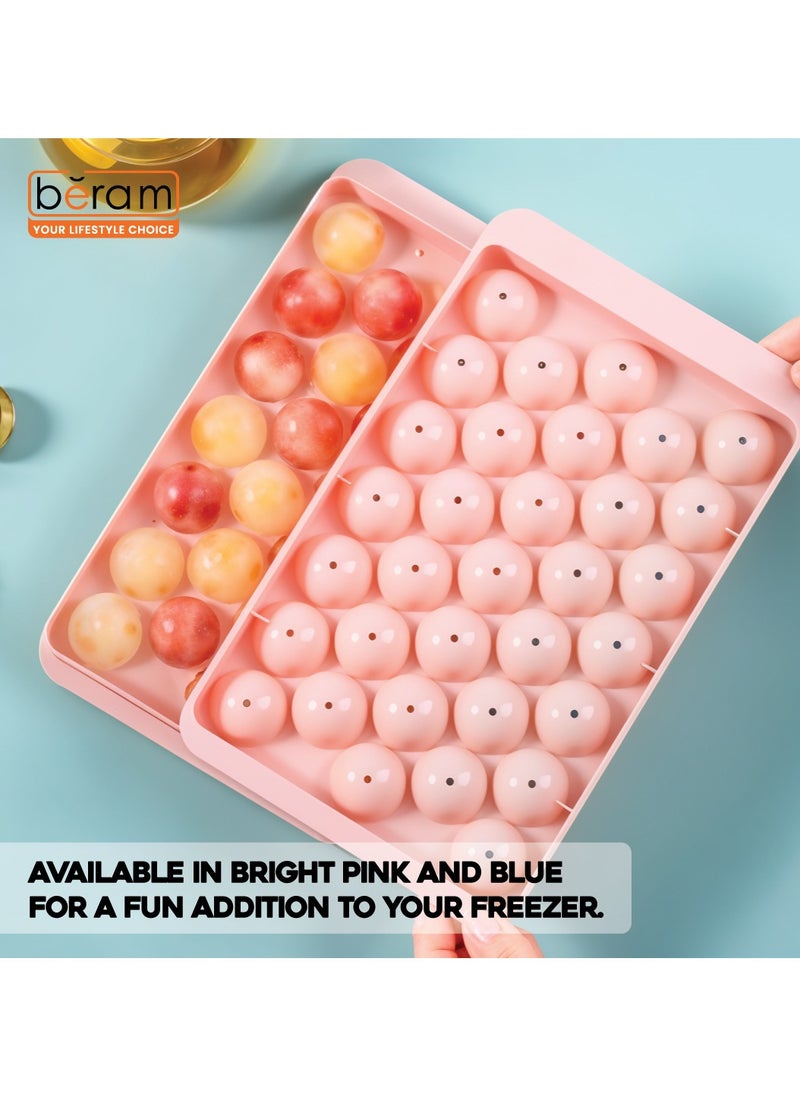 Beram Round 33 Grids Ice Ball Maker for Freezer, Honeycomb Ice Moulds, Stackable Ice Trays, Food Grade PP material, Silicone Ice Maker Trays, BPA free Mold  - Image 5
