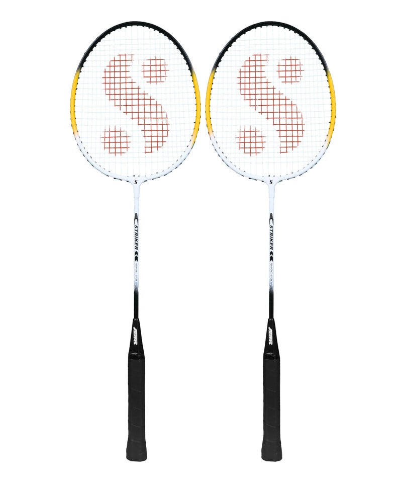 Silvers Silver's Aluminium Stricker Badminton Kit (2 Racquets with Full Cover)(Yellow/White) - Image 2