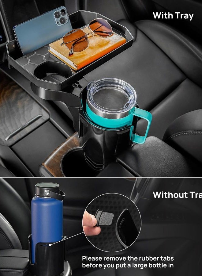 JoyTutus Car Cup Holder Expander, Automotive Cup Attachable Tray with 360° Rotation,Large Cup Holder Adapt Most Regular Cups with 18-40 oz, fit in 2.75-3.25 inch Car Holder - Image 2