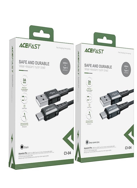 AceFast Charging Data Cable C1-04 USB-A to USB-C  Black