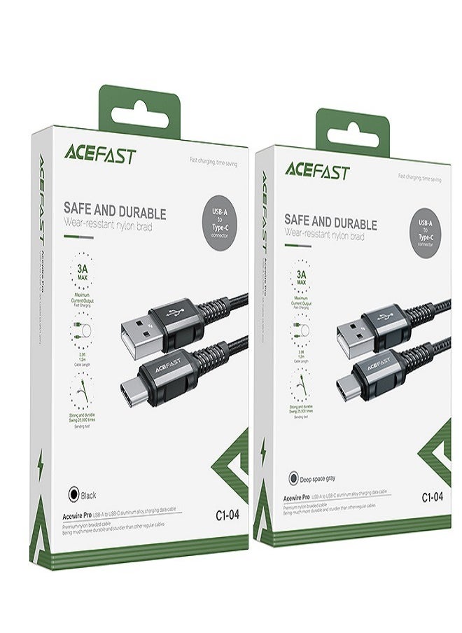 AceFast Charging Data Cable C1-04 USB-A to USB-C  Black
