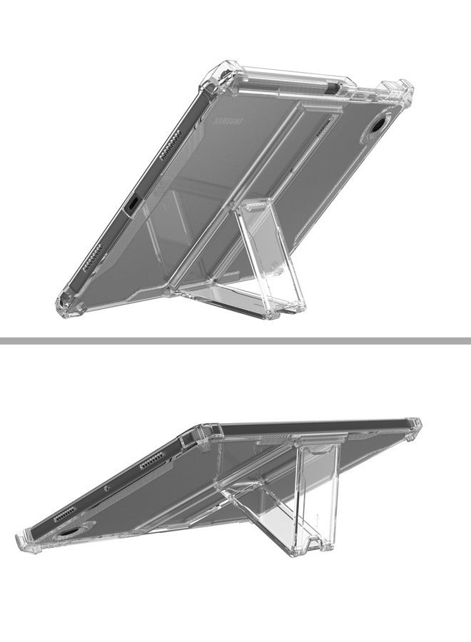 حافظة سامسونج جالاكسي تاب A9، غطاء متين مقاوم للصدمات مع مسند وحامل أقلام، حافظة واقية للوسادة الهوائية بأربع زوايا لجهاز سامسونج جالاكسي تاب A9 8.7 بوصة 2023 (شفاف) - Image 4