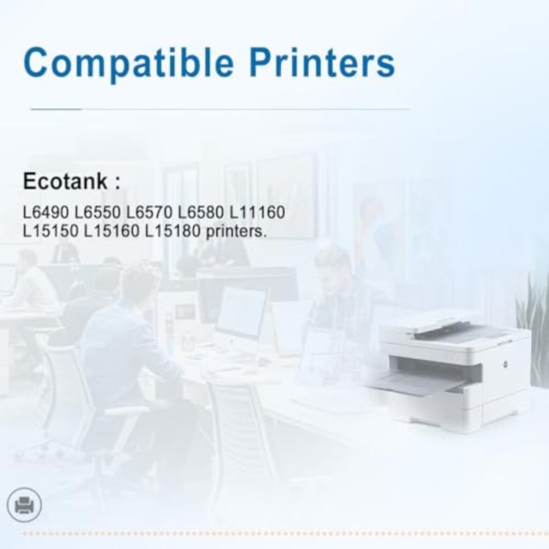EcoTank printer ink refill set for L6490/L6550/L6570/L6580/L11160/L150/L15160: 4-colour pigment-based black/cyan/magenta/yellow, high-yield up to 8, 000 pages per pack - Image 2