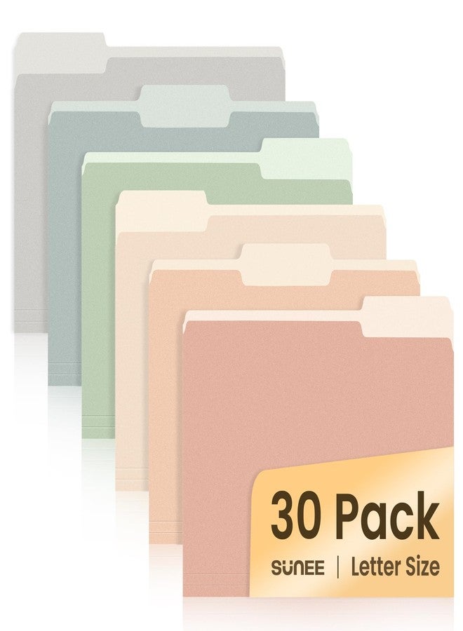 SUNEE File Folders, 30 Pack Manilla Folders 8.5 x 11, Colored File Folders Home Office School Supplies for Documents Files Paper,6 Pastel Colors - Image 1