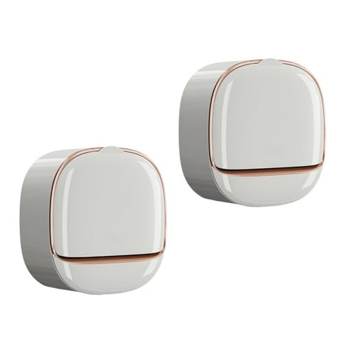 HASTHIP® 2PC Flip-Up Wall Mounted Soap Holder for Bathroom & Kitchen, Removable Drip Tray, Space-Saving Bar Soap Dry Rack, Waterproof PP, Hygienic & Stylish Soap Dish, 12x5x11.5cm - Image 1