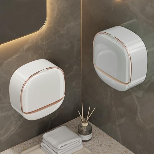 HASTHIP® 2PC Flip-Up Wall Mounted Soap Holder for Bathroom & Kitchen, Removable Drip Tray, Space-Saving Bar Soap Dry Rack, Waterproof PP, Hygienic & Stylish Soap Dish, 12x5x11.5cm - Image 4