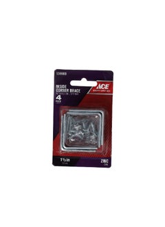 ACE 4-Piece Zinc Inside L-Corner Angle Braces Silver 1.5 Inch 01-3404-220  - Image 2