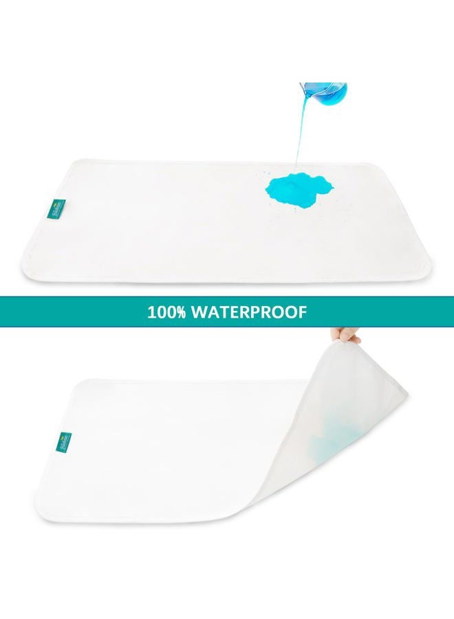 Biloban Changing Pad Liners Waterproof Washable (5 Count), Flannel Portable & Durable Extra Large 27" X 14" Travel Bassinet Waterproof Pad Liners, White - Image 2