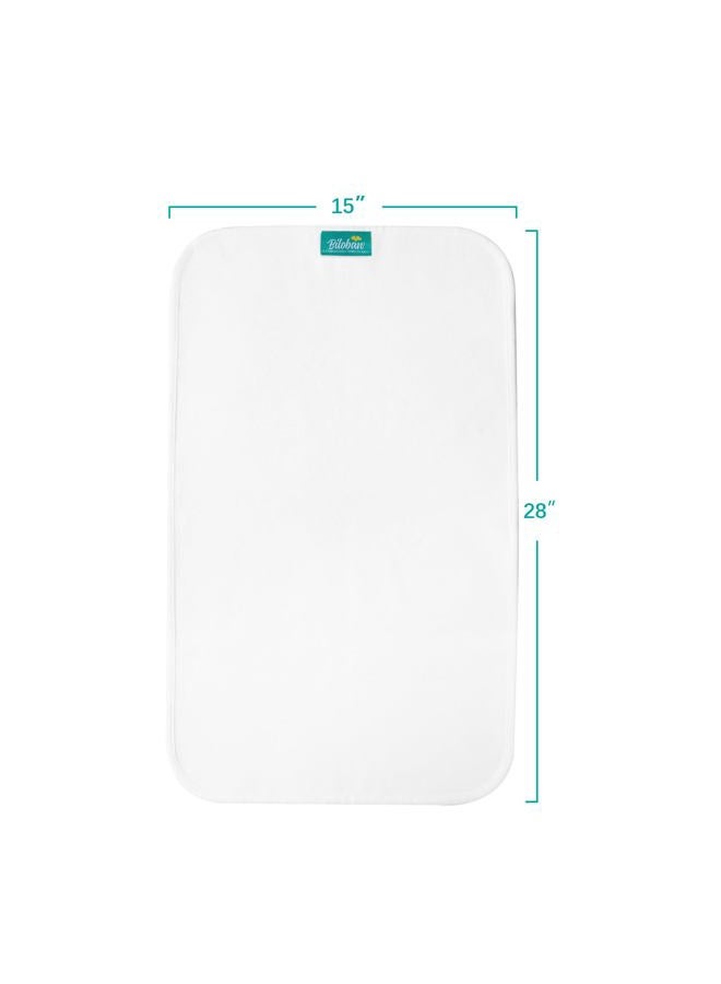 Biloban Changing Pad Liners Waterproof Washable (5 Count), Flannel Portable & Durable Extra Large 27" X 14" Travel Bassinet Waterproof Pad Liners, White - Image 3