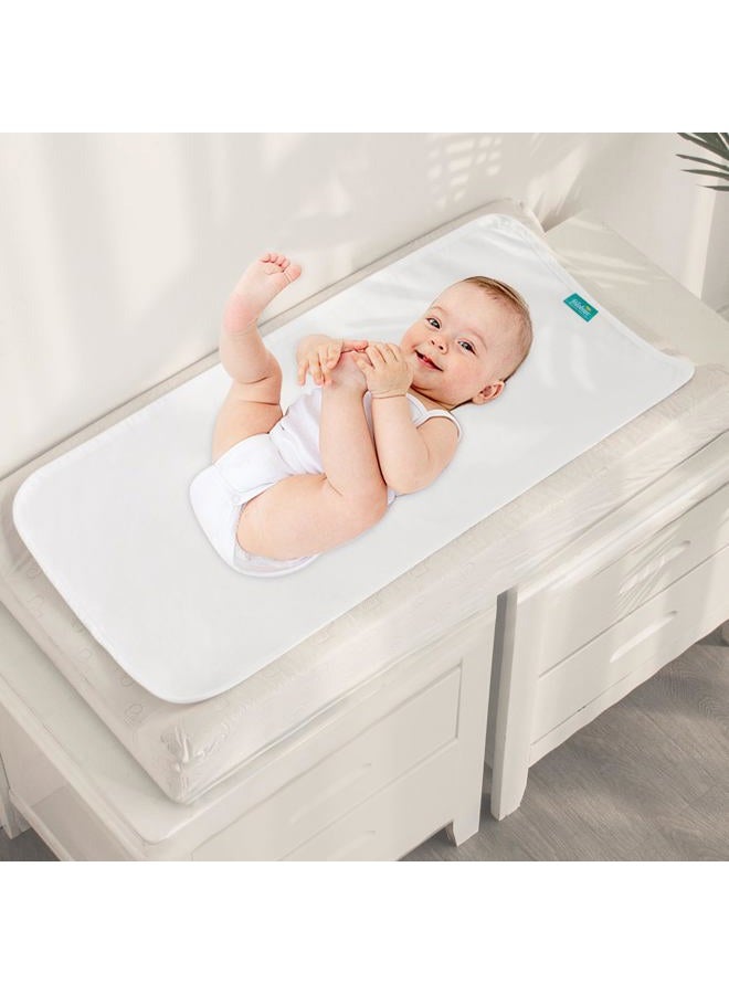 Biloban Changing Pad Liners Waterproof Washable (5 Count), Flannel Portable & Durable Extra Large 27" X 14" Travel Bassinet Waterproof Pad Liners, White - Image 4