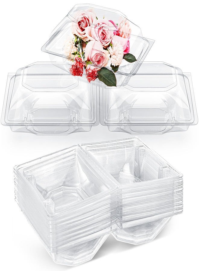 Funnymoom 30 Pack Clear Plastic Flower Box for Corsage, Boutonniere, Rose, Orchid Prom Wedding Craft Container (4.92 x 4.13 x 3.15 Inches) - Image 1