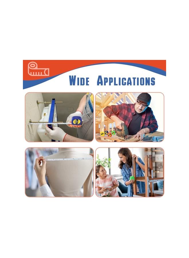 promass Small Tape Measure Bulk, 80 Pcs 3 Ft 1M Mini Measuring Tape Retractable Tape with Lock, Pocket Portable Measurement Tape Bulk for Construction Party Favors Birthday Gift Daily, 4 Colors - Image 4