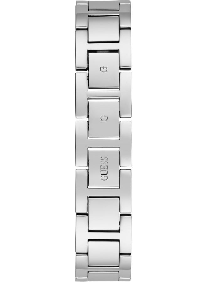 GUESS Women's 34mm Watch - Silver Tone G-Link Silver Dial Silver Tone Case - Image 3