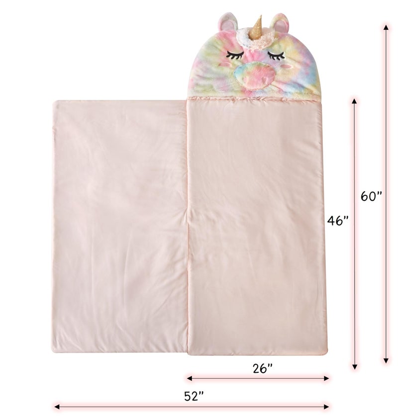 Idea Nuova Heritage Kids Rainbow Faux Fur Figural Unicorn Hooded Sleeping Bag Ages 326x46 - Image 3