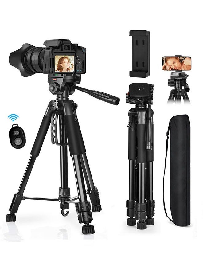 Muyixin Camera Tripod, 170cm 360° Panorama Shooting Aluminum Phone Tripod with Carry Bag for DSLR Cameras/Projector with Wireless Remote Control for video recording, vlogging, photography, TikTok, YouTube  - Image 1