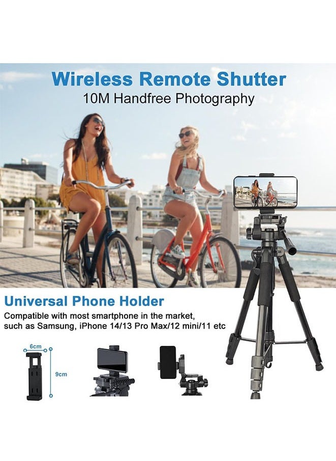 Muyixin Camera Tripod, 170cm 360° Panorama Shooting Aluminum Phone Tripod with Carry Bag for DSLR Cameras/Projector with Wireless Remote Control for video recording, vlogging, photography, TikTok, YouTube  - Image 5